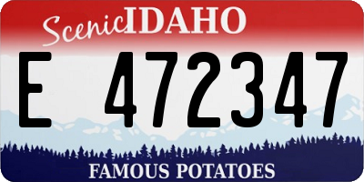 ID license plate E472347