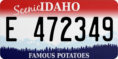 ID license plate E472349