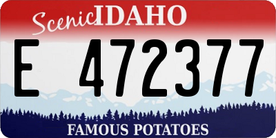 ID license plate E472377