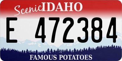 ID license plate E472384