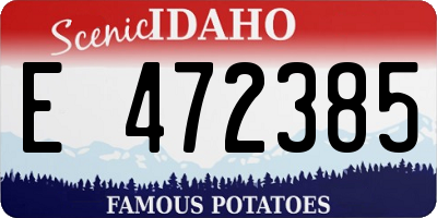 ID license plate E472385