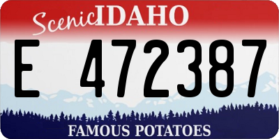 ID license plate E472387
