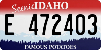 ID license plate E472403
