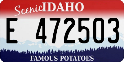 ID license plate E472503