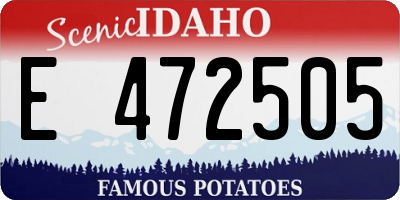 ID license plate E472505