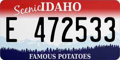 ID license plate E472533