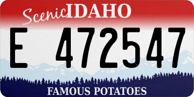 ID license plate E472547