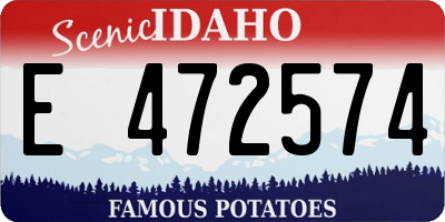 ID license plate E472574