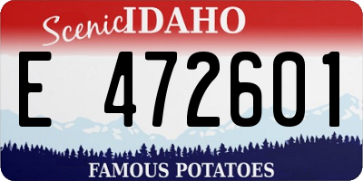 ID license plate E472601