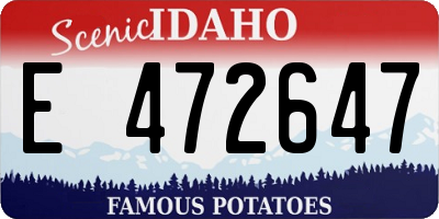 ID license plate E472647