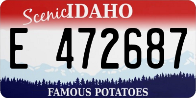 ID license plate E472687