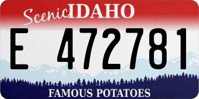 ID license plate E472781