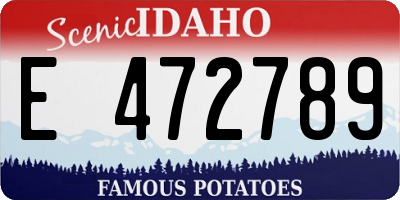 ID license plate E472789