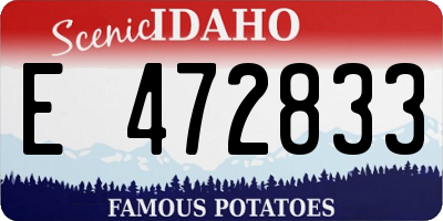ID license plate E472833