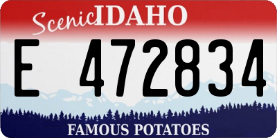 ID license plate E472834