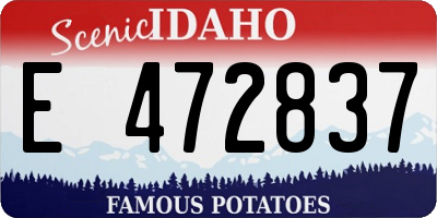ID license plate E472837