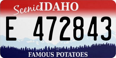 ID license plate E472843