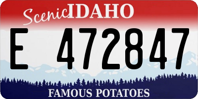 ID license plate E472847