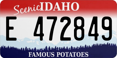 ID license plate E472849
