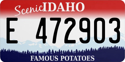 ID license plate E472903
