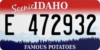ID license plate E472932