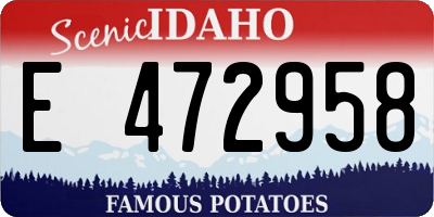 ID license plate E472958