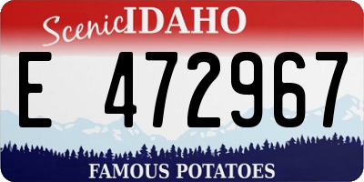 ID license plate E472967