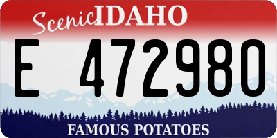 ID license plate E472980