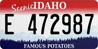 ID license plate E472987