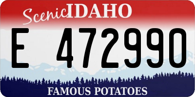 ID license plate E472990