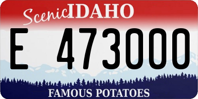 ID license plate E473000