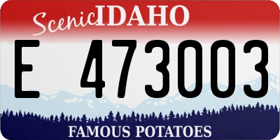 ID license plate E473003