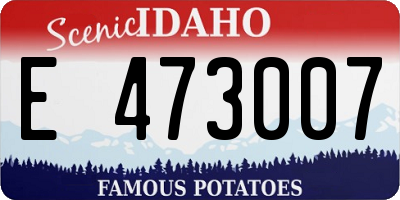 ID license plate E473007
