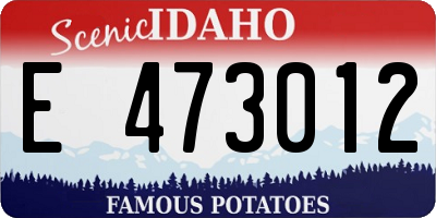 ID license plate E473012