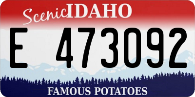 ID license plate E473092