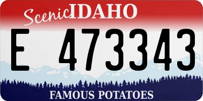 ID license plate E473343