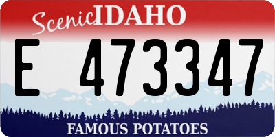 ID license plate E473347