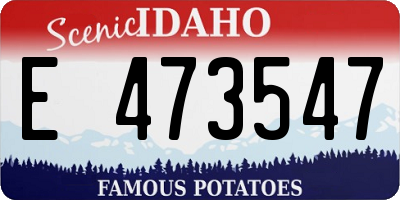 ID license plate E473547
