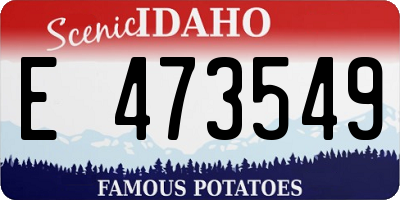 ID license plate E473549