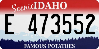 ID license plate E473552
