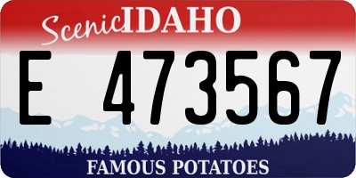 ID license plate E473567