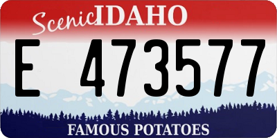 ID license plate E473577