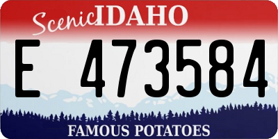 ID license plate E473584