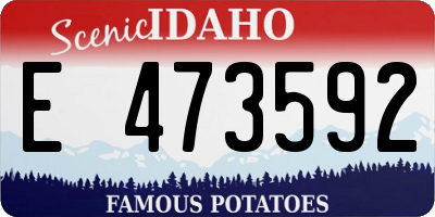 ID license plate E473592