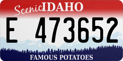 ID license plate E473652