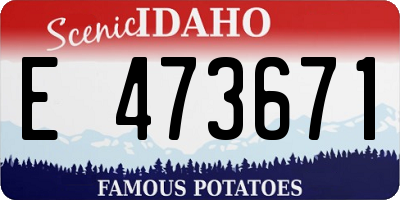 ID license plate E473671