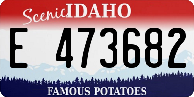 ID license plate E473682