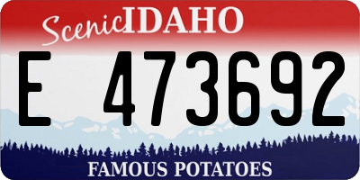 ID license plate E473692
