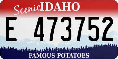 ID license plate E473752