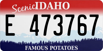 ID license plate E473767